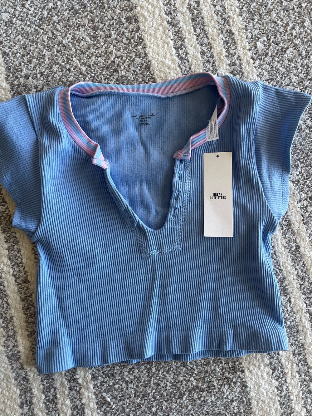 Urban Outfitters Out From Under Go For Gold Seamless Top Blue & Pink Crop Top